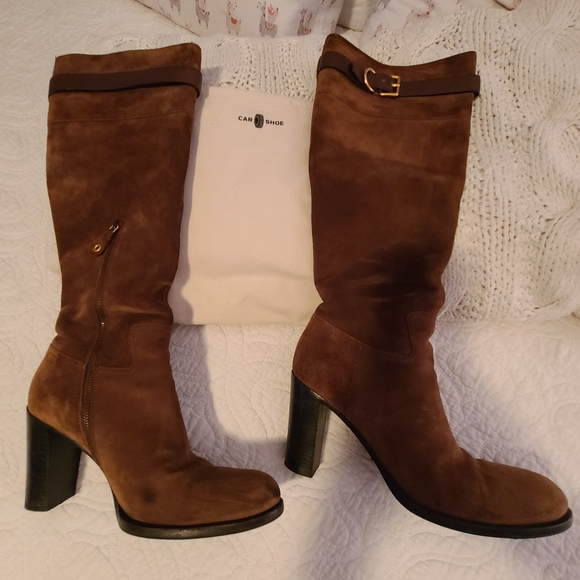 CAR SHOE brown suede knee high boots. Size 8 NICE! - Picture 7 of 9